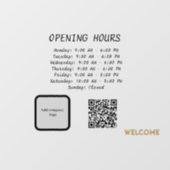 72" * 52" Openingstijden Vensterklemming Raamsticker (Vel)