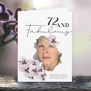 72 & Fabulose Orchidee Foto Verjaardagskaart Kaart