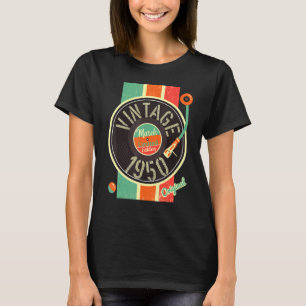 72 jaar Man 1950 maart Platenspeler Vinyl V T-shirt