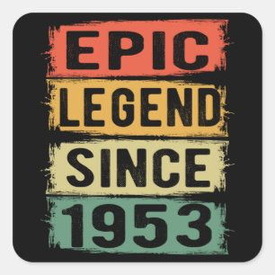 72 jaar oud Bday 1953 Epic Legend 72ste verjaardag Vierkante Sticker