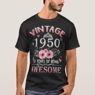 72 jaar oud gemaakt in 1950 72e verjaardag gif t-shirt