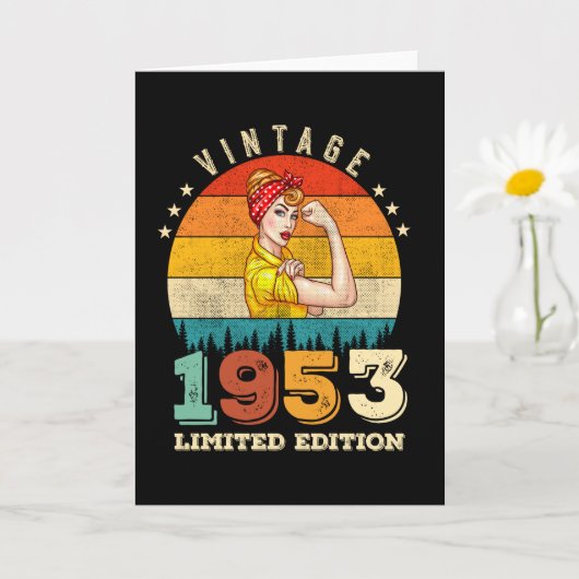 72 jaar oude Bday 1953 Vintage 72e Verjaardag Vrou Kaart (Kleine Plant)