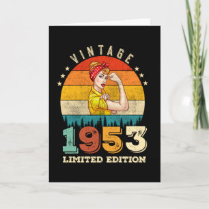 72 jaar oude Bday 1953 Vintage 72e Verjaardag Vrou Kaart