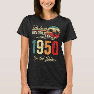 72 jaar oude Vintage oktober 1950 72e verjaardag T-shirt