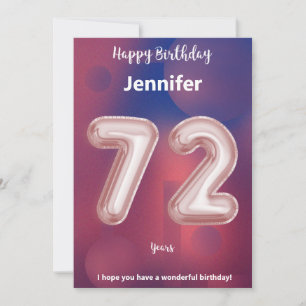 72-jarige Happy Birthday-kaart