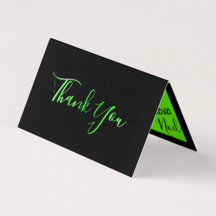 72Cartes noires vert citron Merci marketing