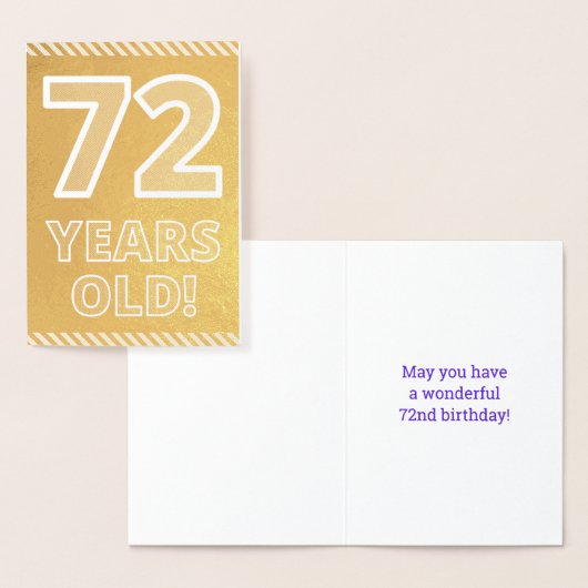 72e anniversaire : audacieux "72 ans !" Carte Gold (Affichage)