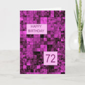 72e Anniversaire Carte Motif rose (Devant)