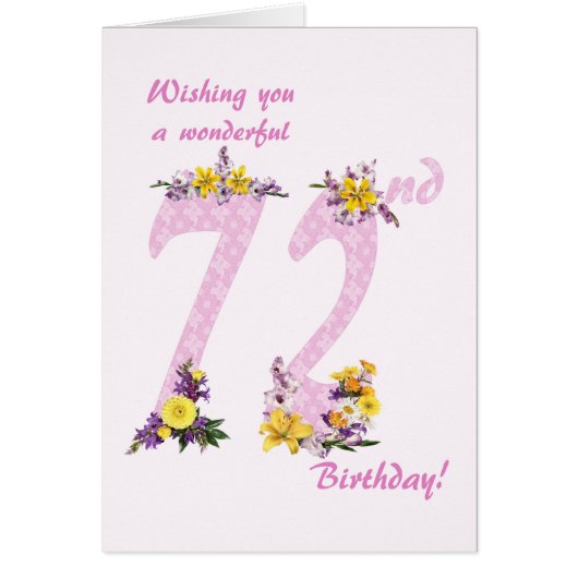 72e anniversaire Fleur numéros décorés (Devant)