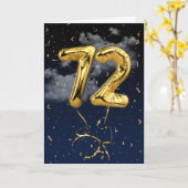 72e Anniversaire Gold Mylar Balloon et carte Confe (Fleur jaune)