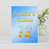 72e anniversaire invitation à la fête avec bière (Debout devant)