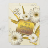 72e anniversaire Invitation de fête avec marguerit (Devant / Derrière)