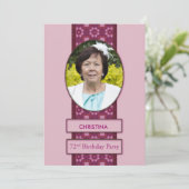 72e anniversaire Invitation de fête Photo et nom (Debout devant)