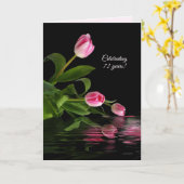 72e anniversaire tulipes roses dans la carte à eau (Fleur jaune)