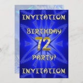72e invitation de fête d'anniversaire (Devant / Derrière)