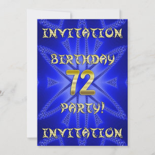 72e invitation de fête d'anniversaire
