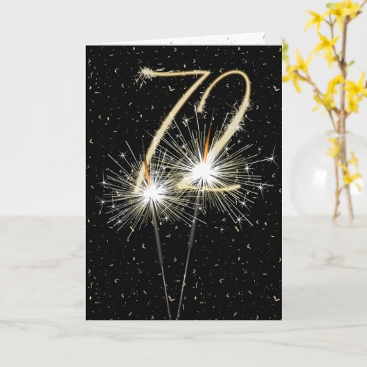 72e trouwdag-sparklers kaart (Gele Bloem)