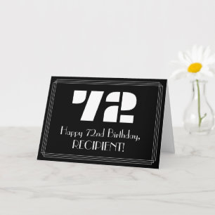 72e verjaardag: Art Deco Geïnspireerde look "72" e Kaart