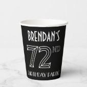 72e verjaardag: Art Deco Style + aangepaste naam Papieren Bekers (Achterkant)