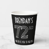 72e verjaardag: Art Deco Style + aangepaste naam Papieren Bekers (Voorkant)