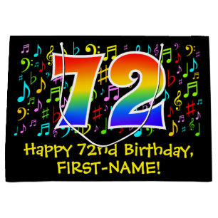 72e verjaardag - Colorful Music Symbols, Rainbow 7 Groot Cadeauzakje