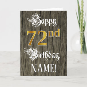 72e verjaardag: Faux Gold look + Faux-houten patro Kaart