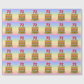 72e verjaardag: Fun Cake and Candles + Custom Name Cadeaupapier (Vlak)