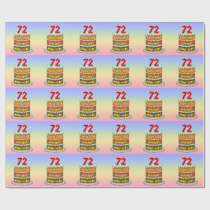 72e verjaardag: Fun Cake and Candles + Custom Name Cadeaupapier