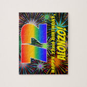 72e verjaardag: Fun, kleurrijk gevuurwerk Legpuzzel (Verticaal)