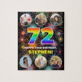 72e verjaardag: Fun Rainbow #, aangepaste naam + f Legpuzzel (Verticaal)