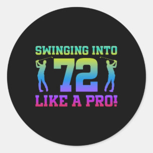 72e verjaardag Golf 72 jaar oude golfspeler Birth Ronde Sticker