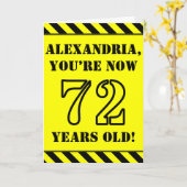 72e verjaardag: Leuke stencil stijl tekst, aangepa Kaart (Gele Bloem)