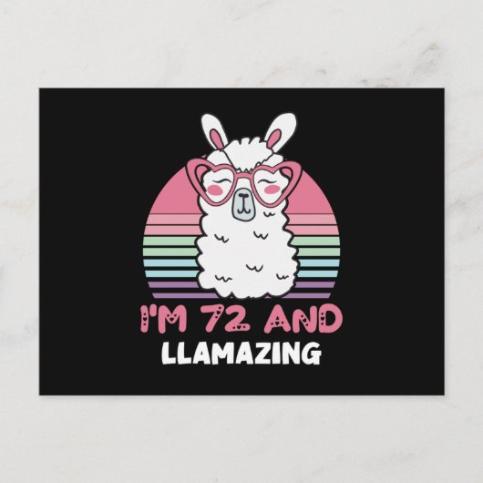 72e verjaardag Llamamazing Lama 72 jaar verjaardag Briefkaart (Voorkant)