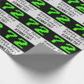 72e verjaardag - Nerdy / Geeky stijl "72" en naam Cadeaupapier (Hoek)
