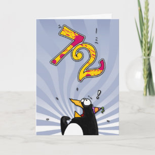 72e verjaardag - Penguin Surprise Kaart