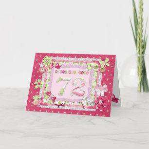 72e verjaardag scrapbooking stijl kaart