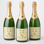72e verjaardag sparkling wijnetiket (Flessen)