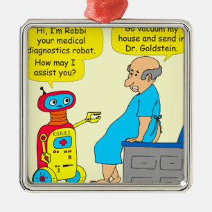 731 medische diagnostiek robot cartoon metalen ornament