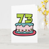 73 de Cake van de Verjaardag van éénjarigen Kaart (Gele Bloem)
