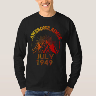 73 jaar Geweldige sinds juli 1949 73e verjaardag T-shirt