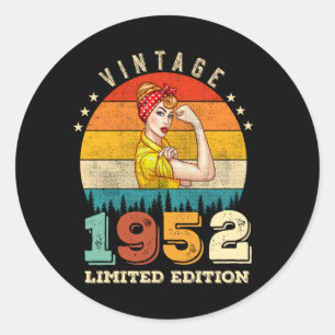73 jaar oude Bday 1952  73ste Verjaardag Vrouwen Ronde Sticker