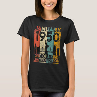 73 jaar oude Mannen van januari 1950 T-shirt