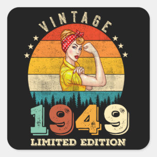 73 jaar oude vrouwen dag 1949 73e verjaardag vierkante sticker