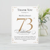 73e anniversaire Carte de remerciements avec homma (Debout devant)