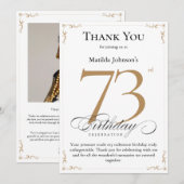 73e anniversaire Carte de remerciements avec homma (Devant / Derrière)