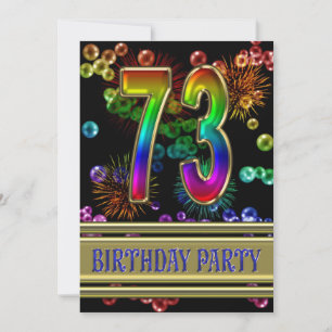 73e anniversaire Invitation avec bulles