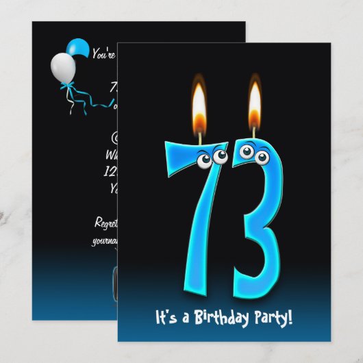 73e anniversaire Invitation de fête (Devant / Derrière)