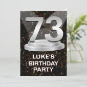 73e anniversaire Invitation de fête Ajouter un nom (Debout devant)