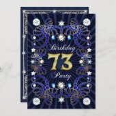 73e anniversaire invitation de fête avec des masse (Devant / Derrière)