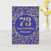 73e anniversaire Marine bleu et or modèle floral (Fleur jaune)